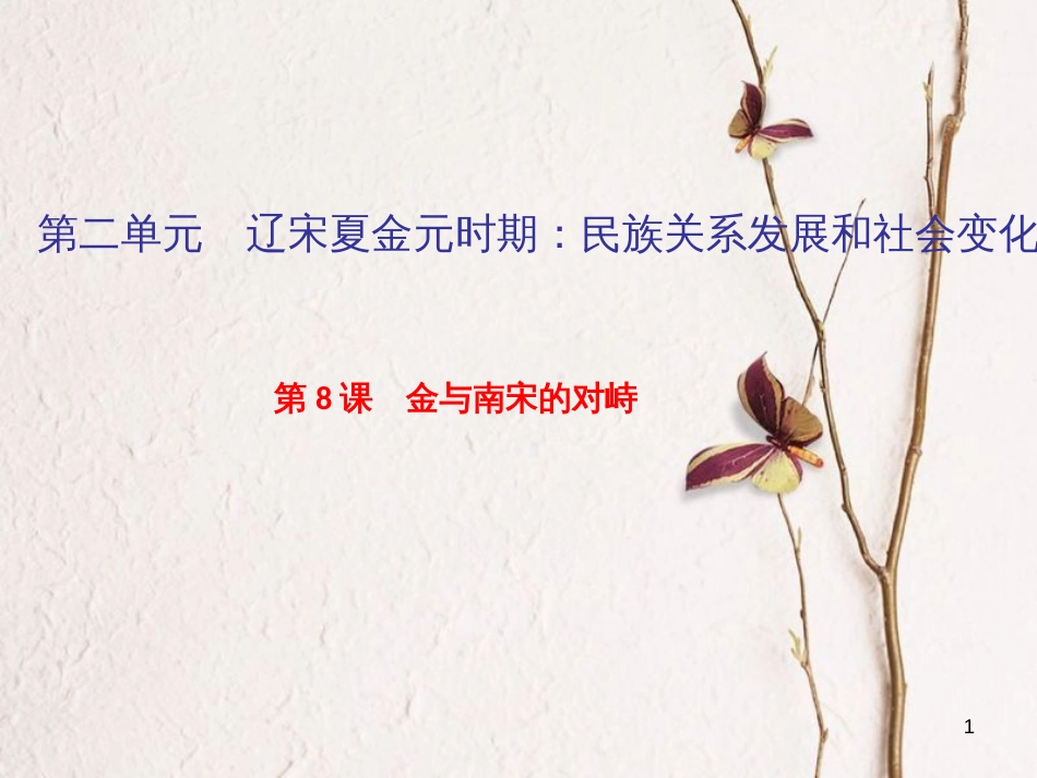 七年级历史下册 第二单元 辽宋夏金元时期：民族关系发展和社会变化 第8课 金与南宋的对峙作业课件 新人教版_第1页