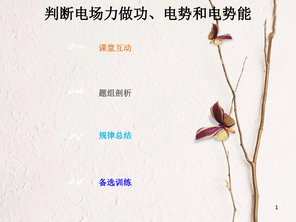 2019版高考物理总复习 第七章  静电场 7-2-1 判断电场力做功、电势和电势能课件(1)_第1页