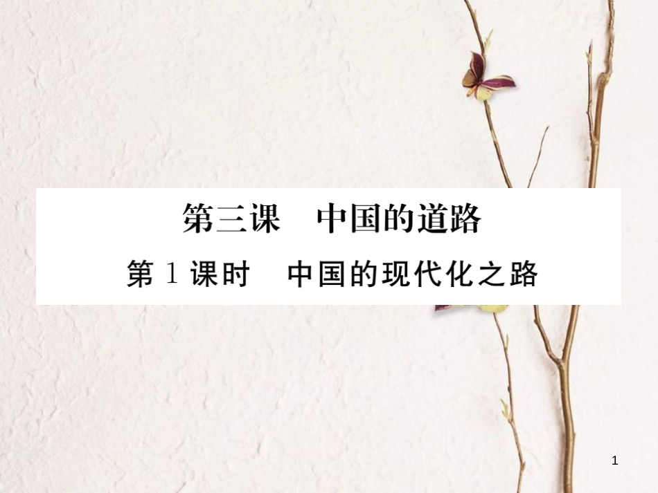 九年级政治全册 第一单元 世界大舞台 第三课 中国的道路 第1框 中国的现代化之路课件 人民版_第1页