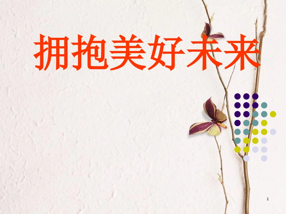 江西省九年级政治全册 第四单元 满怀希望 迎接明天 第十课 选择希望人生 第4框《拥抱美好的未来》课件 新人教版_第1页