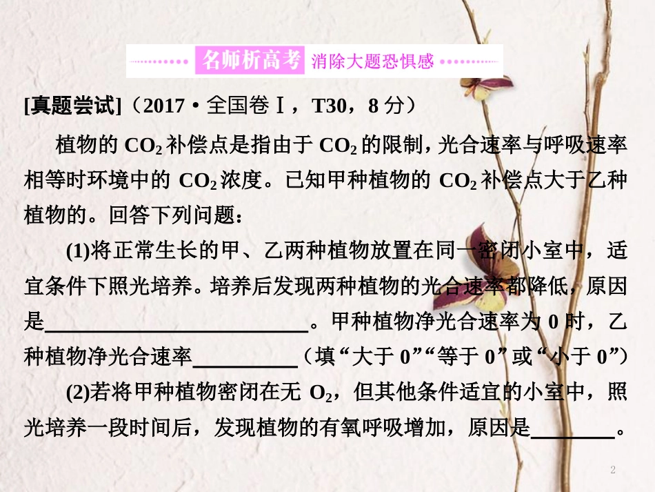 （全国通用）高考生物二轮复习 专题二 代谢 串讲二 细胞呼吸与光合作用 第3课时 大题增分课件_第2页