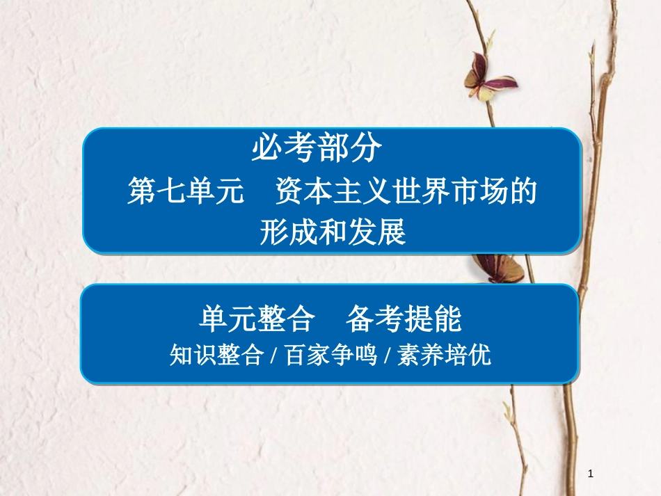 2019届高考历史一轮复习 第七单元 资本主义世界市场的形成和发展单元整合课件 新人教版_第1页