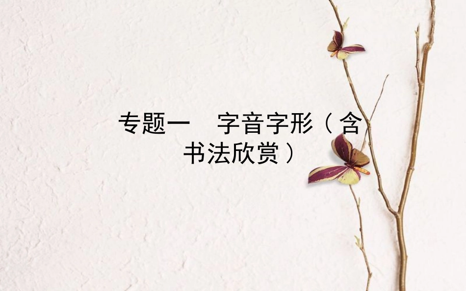 山东省德州市中考语文 专题复习一 字音字形(含书法欣赏)课件_第1页