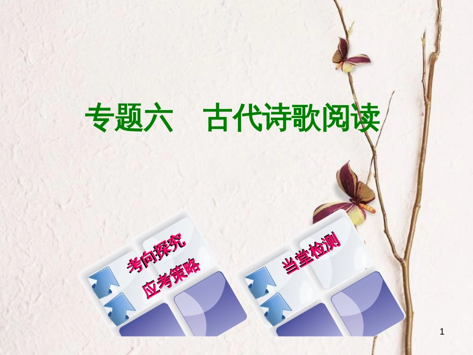 （江西专版）中考语文 第2篇 古诗文阅读与积累 专题六 古代诗歌阅读课件_第1页