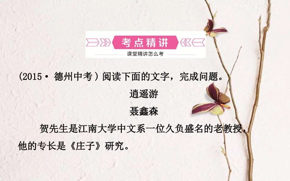 山东省德州市中考语文 专题复习十五 小说阅读课件_第2页