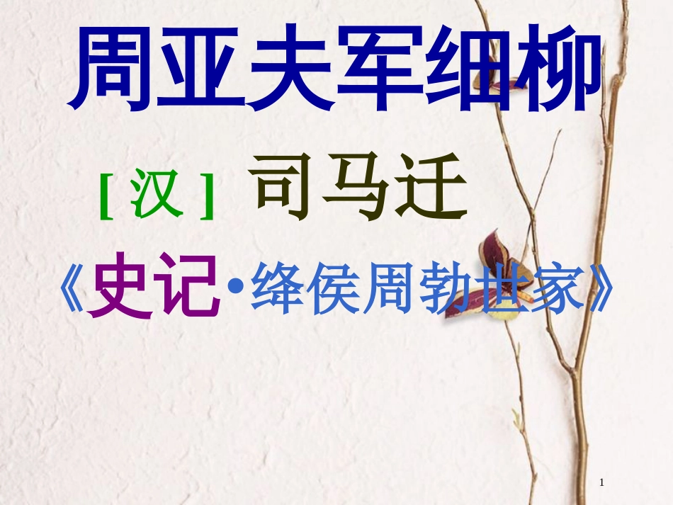 八年级语文上册 23 周亚夫军细柳课件 新人教版_第1页