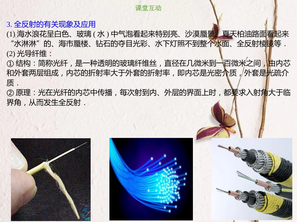 2019版高考物理总复习 选考部分 机械振动 机械波 光 电磁波 相对论简介 14-3-2 考点强化 全反射现象的理解和分析课件_第3页