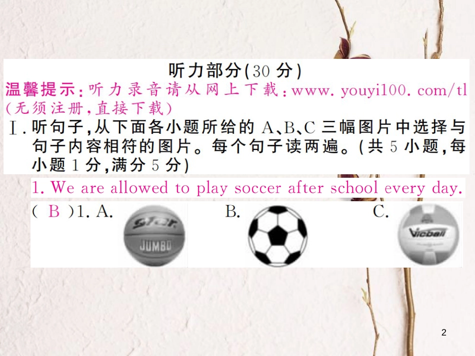 贵州省九年级英语全册 Unit 7 Teenagers should be allowed to choose their own clothes检测卷习题课件 （新版）人教新目标版_第2页