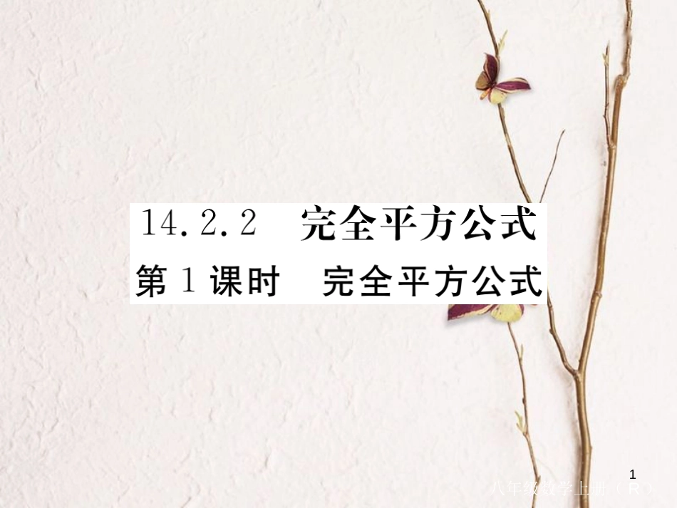 （贵州专用）八年级数学上册 14.2 乘法公式 14.2.2 第1课时 完全平方公式课件 （新版）新人教版_第1页