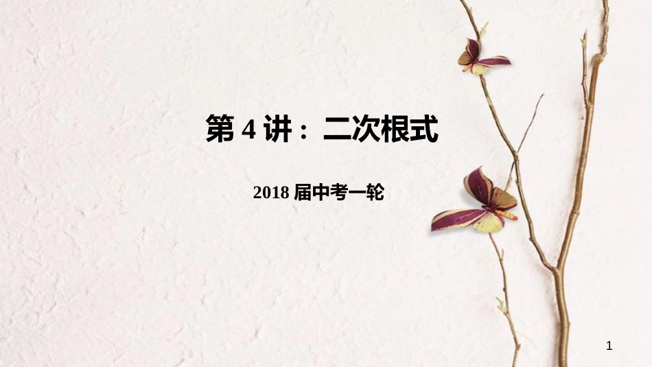 中考数学一轮复习 4 二次根式课件_第1页