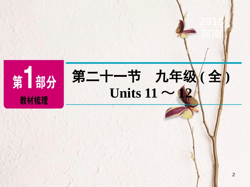 河南省中考英语总复习 第1部分 教材梳理 九全 第21节 Units 11-12精讲课件_第2页