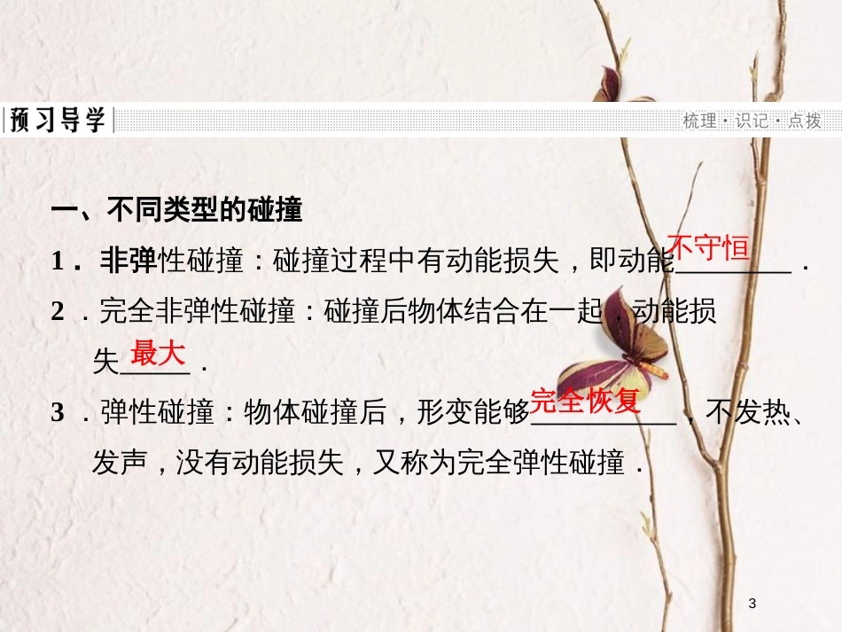 高中物理 第1章 动量守恒研究 3 科学探究：一维弹性碰撞课件 鲁科版选修3-5_第3页