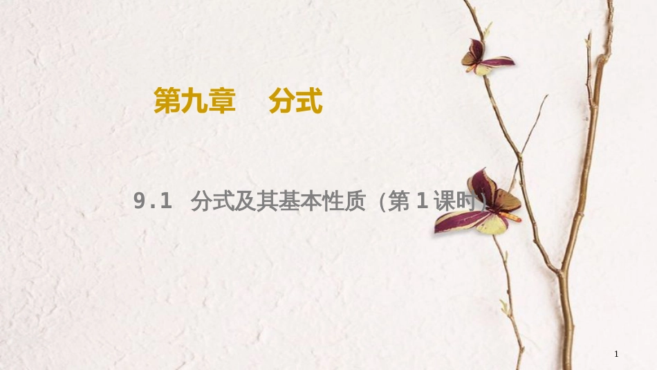 七年级数学下册 第9章 9.1 分式及其基本性质（第1课时）教学课件 （新版）沪科版_第1页