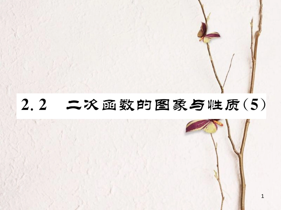 九年级数学下册 第二章 二次函数 2.2 二次函数的图象与性质（5）作业课件 （新版）北师大版_第1页