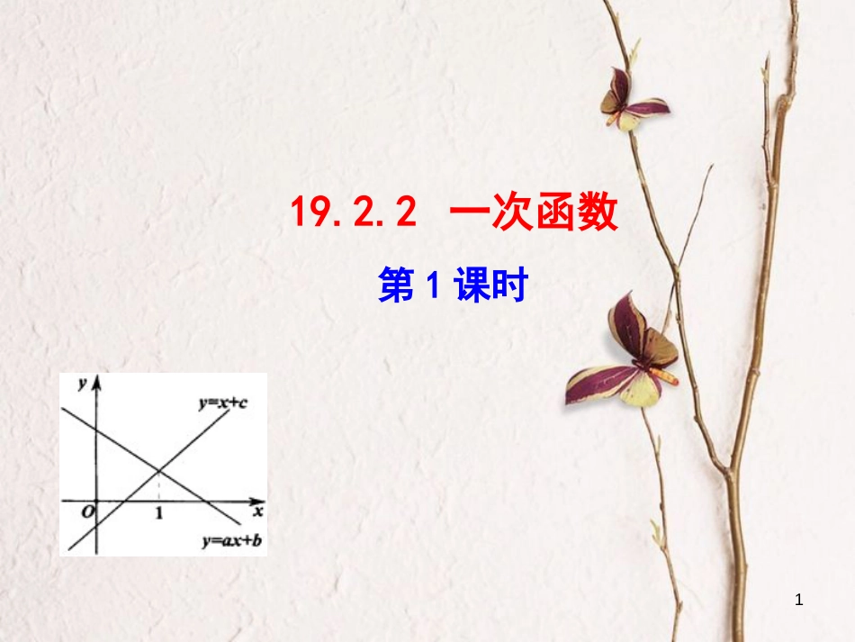 八年级数学下册 第19章 一次函数 19.2 一次函数 19.2.2 一次函数（第1课时）课件 （新版）新人教版_第1页