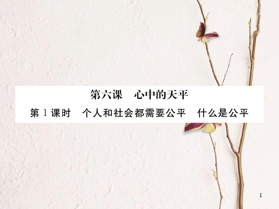 九年级政治全册 第二单元 共同生活 第六课 心中的天平 第1框 个人和社会需要公平 什么是公平课件 人民版_第1页