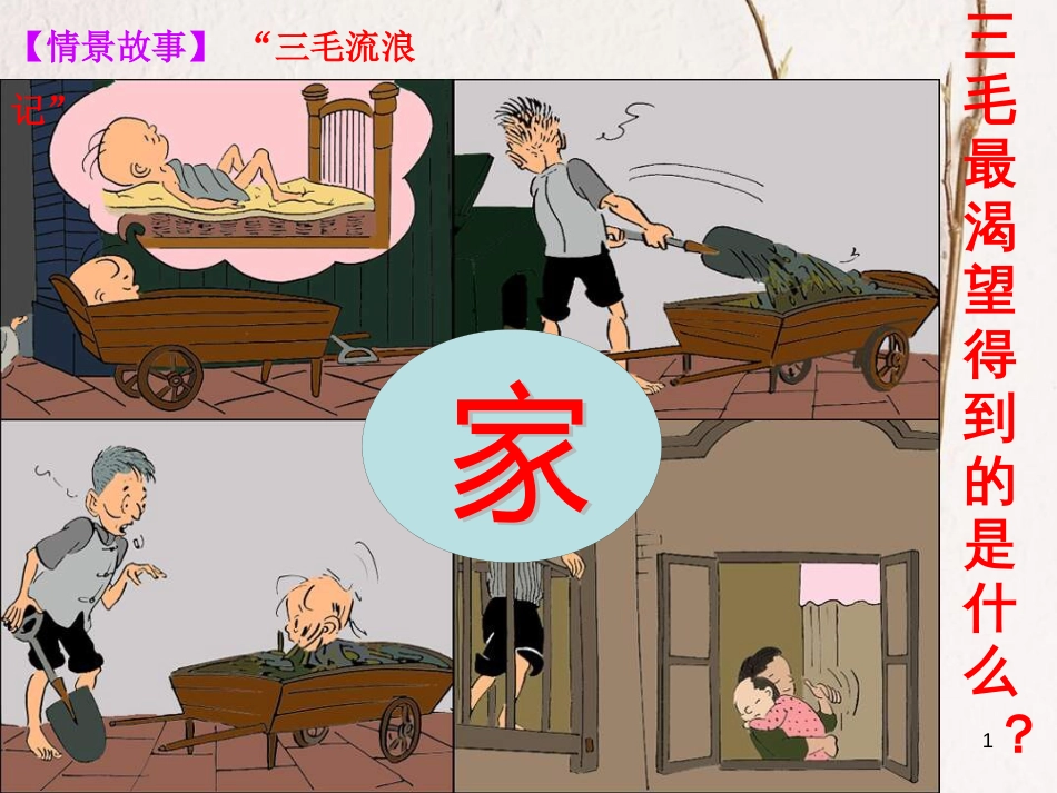 七年级道德与法治上册 第三单元 师长情谊 第七课 亲情之爱 第1框《家的意味》课件2 新人教版_第1页