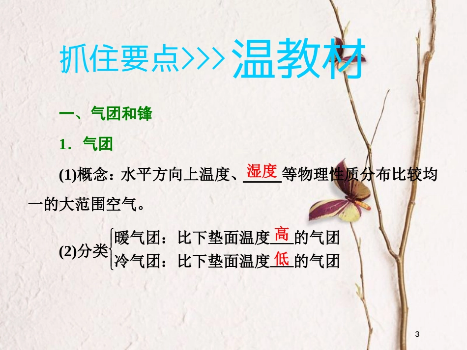 2019版高考地理一轮复习 第一部分 第二章 自然地理环境中的物质运动和能量交换 第三讲 几种重要的天气系统精选课件_第3页