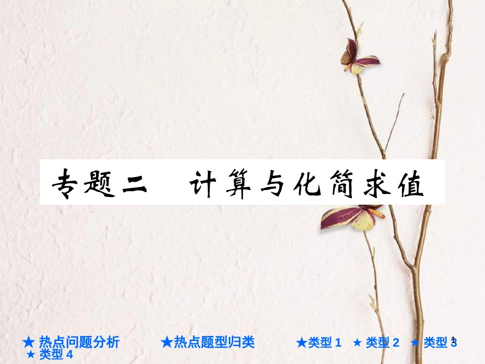 中考数学总复习 第二部分 重点专题提升 专题二 计算与化简求值课件_第1页