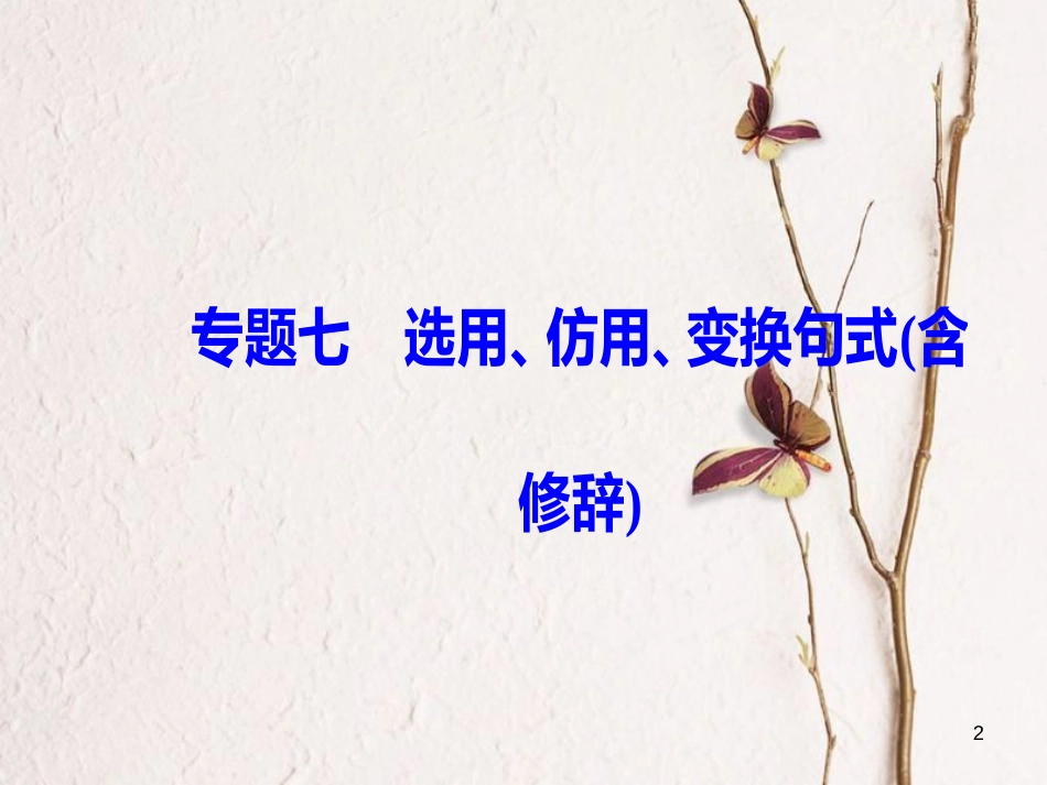 2019版高考语文总复习 第一部分 语言文字应用 专题七 选用、仿用、变换句式（含修辞）课件_第2页