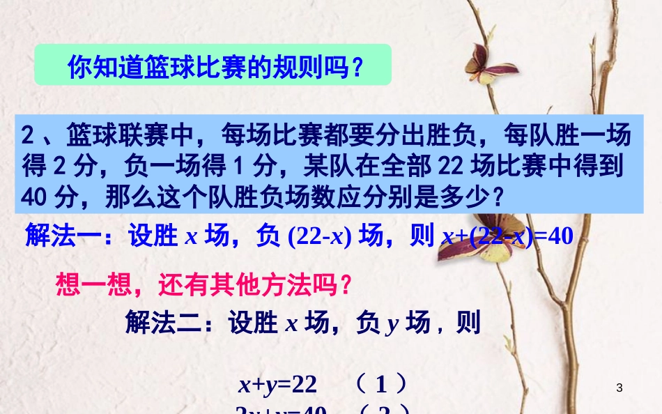 山东省东营市垦利区郝家镇七年级数学下册 1.1 建立二元一次方程组课件 （新版）湘教版_第3页