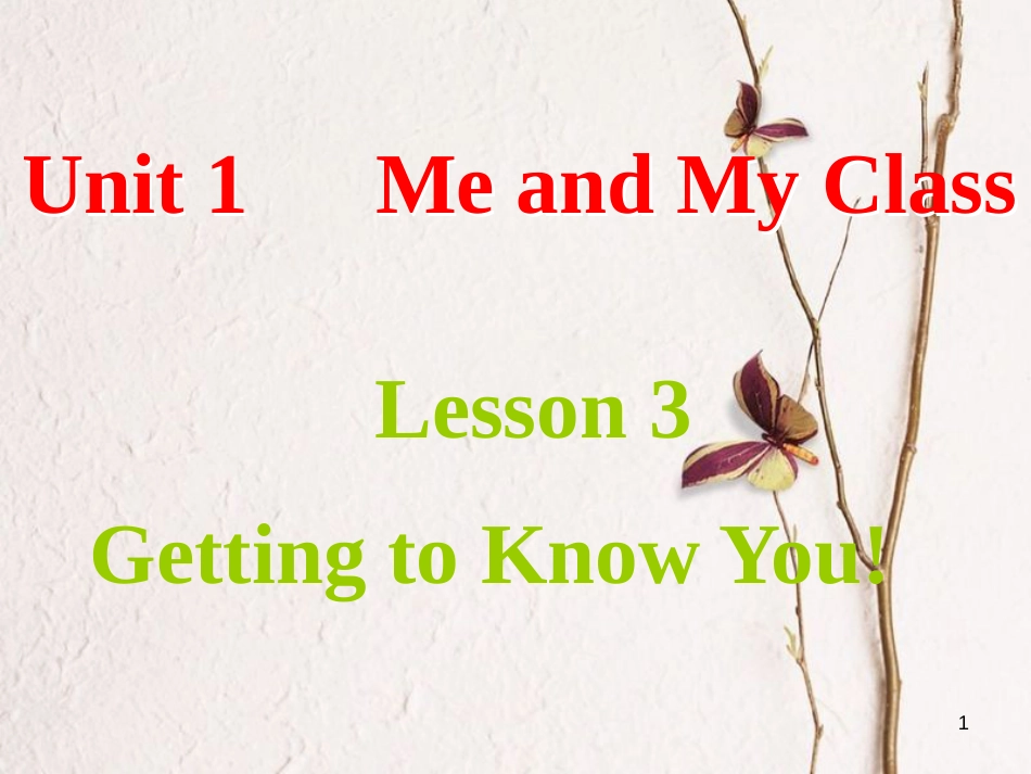 八年级英语上册 Unit 1 Me and My Class Lesson 3 Getting to Know You课件 （新版）冀教版_第1页