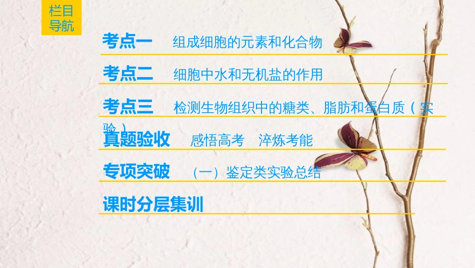 （全国版）2019版高考生物一轮复习 第1单元 细胞及其分子组成 第2讲 细胞中的元素和化合物及细胞中的无机物课件_第2页