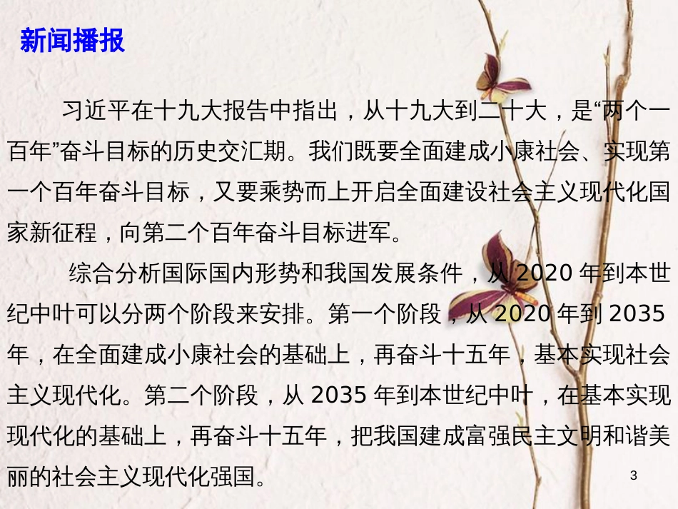 高考政治时政速递 聚焦十九大之四：开启全面建设社会主义现代化国家新征程课件_第3页