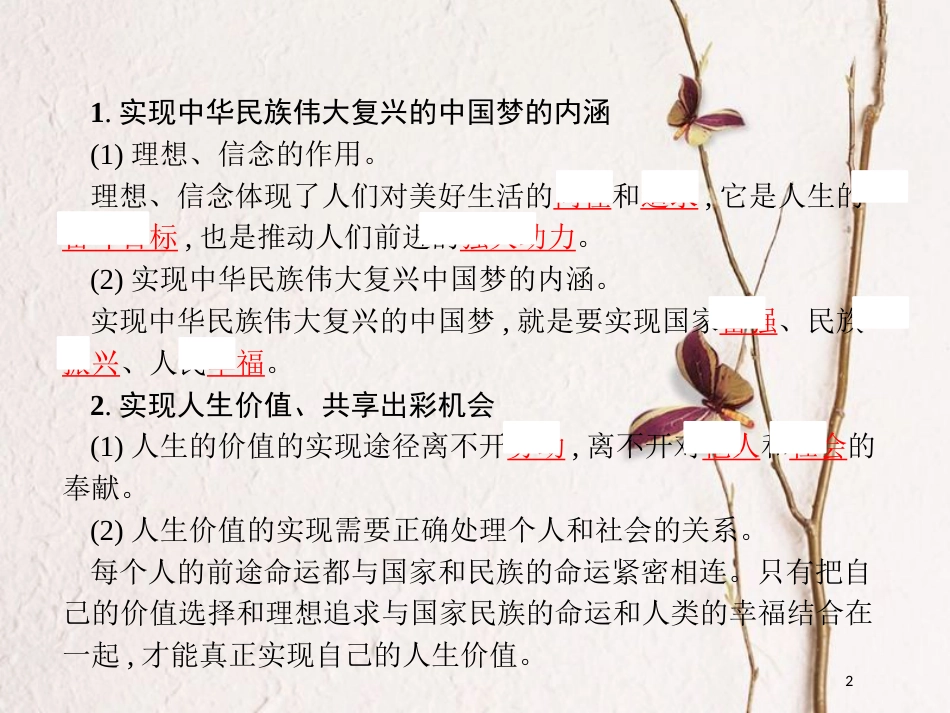 高中政治 第四单元 认识社会与价值选择综合探究-坚定理想 铸就辉煌课件 新人教版必修4_第2页