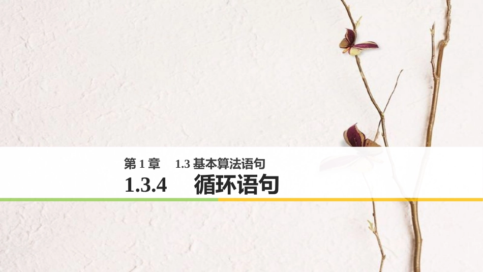 高中数学 第一章 算法初步 1.3.4 循环语句课件 苏教版必修3_第1页