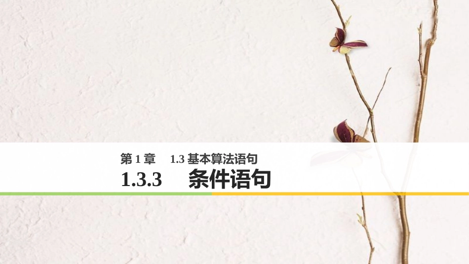 高中数学 第一章 算法初步 1.3.3 条件语句课件 苏教版必修3_第1页