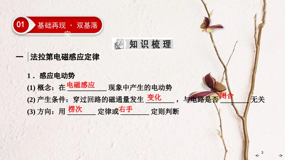 2019年高考物理大一轮复习 第10章 电磁感应 第2讲 法拉第电磁感应定律 自感 涡流课件 新人教版_第3页