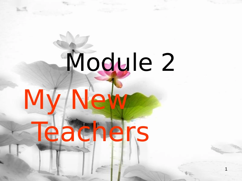 高中英语 Module 2 My New Teachers Everyday English ,Writing and Cultural Corner课件 外研版必修1_第1页