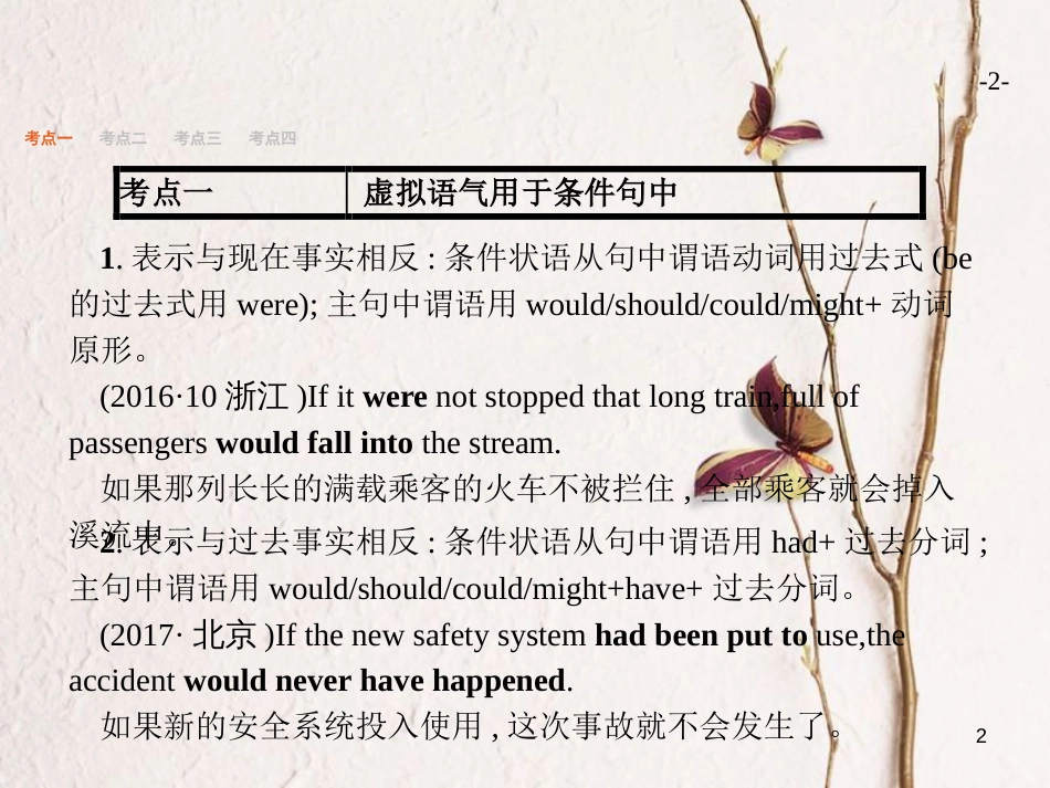 （浙江专用）2019届高三英语一轮复习 专题9 虚拟语气课件 新人教版_第2页