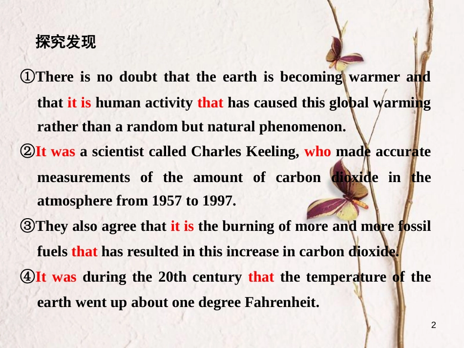 高中英语 Unit 4 Global warming Section Ⅲ Grammar-it的用法（2）课件 新人教版选修6_第2页