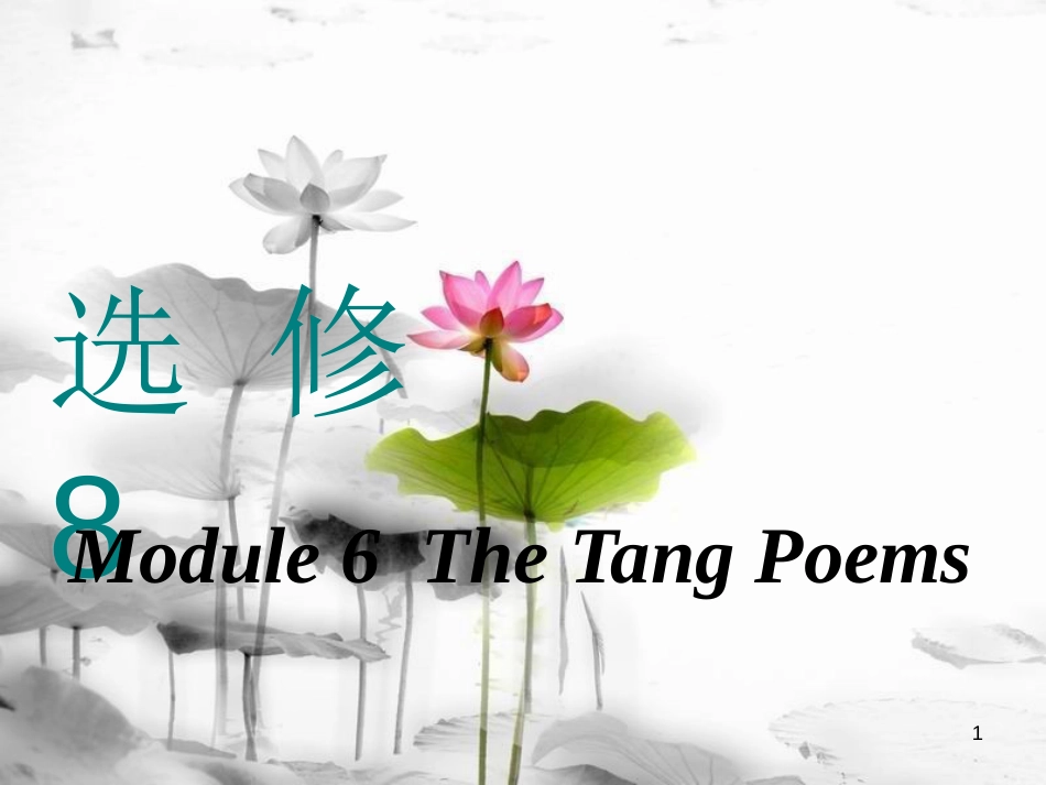 高考英语一轮复习 Module 6 The Tang Poems课件 外研版选修8_第1页