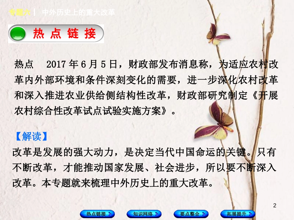 湖南省2018年中考历史复习 专题突破 专题六 中外历史上的重大改革课件_第2页