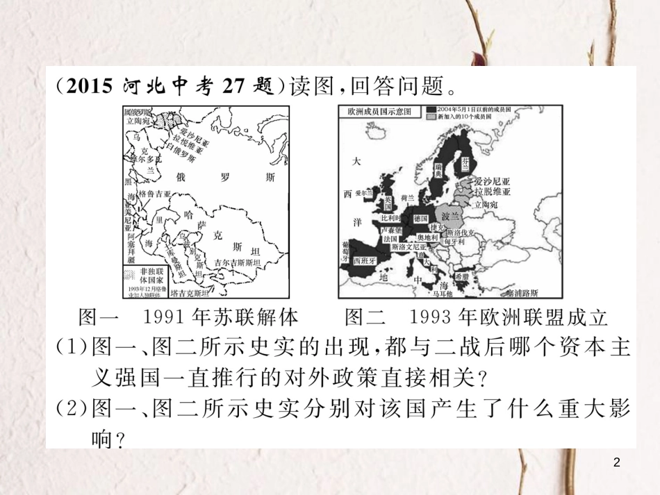 （河北专版）中考历史总复习 第21讲 战后主要资本主义国家的发展变化典型题目解析课件_第2页