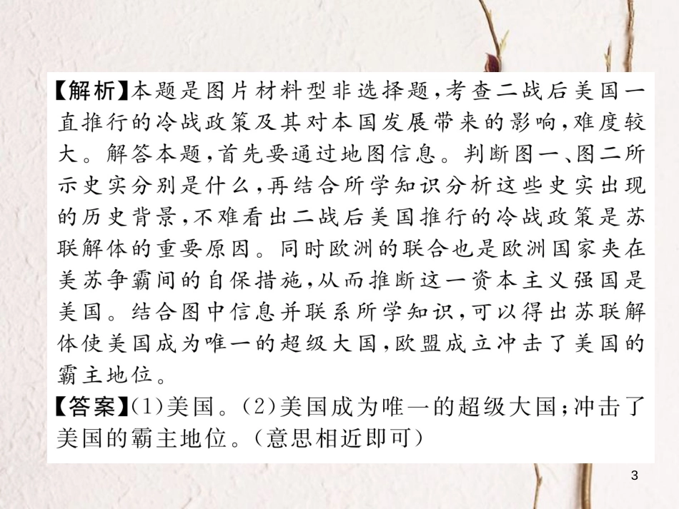 （河北专版）中考历史总复习 第21讲 战后主要资本主义国家的发展变化典型题目解析课件_第3页
