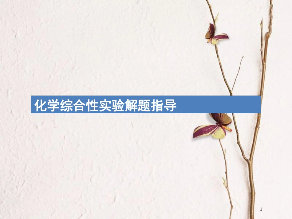 （新课标）2019版高考化学一轮复习 第十单元 化学实验基础 高考热点题型10 化学综合性实验解题指导课件_第1页