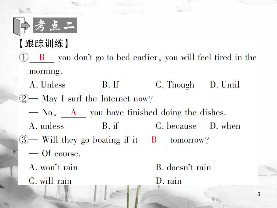 届中考英语复习 第二轮 语法突破 第十六章 状语从句课件_第3页