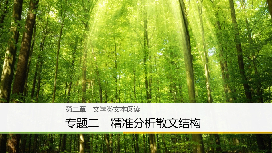 （全国通用）高考语文大二轮复习与增分策略 第二章 文学类文本阅读 专题二 精准分析散文结构课件_第1页