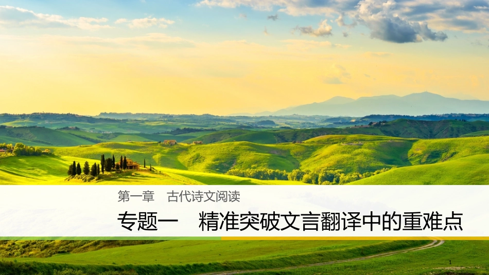 （江苏专用）高考语文大二轮复习与增分策略 第一章 古代诗文阅读 专题一 精准突破文言翻译中的重难点课件_第1页