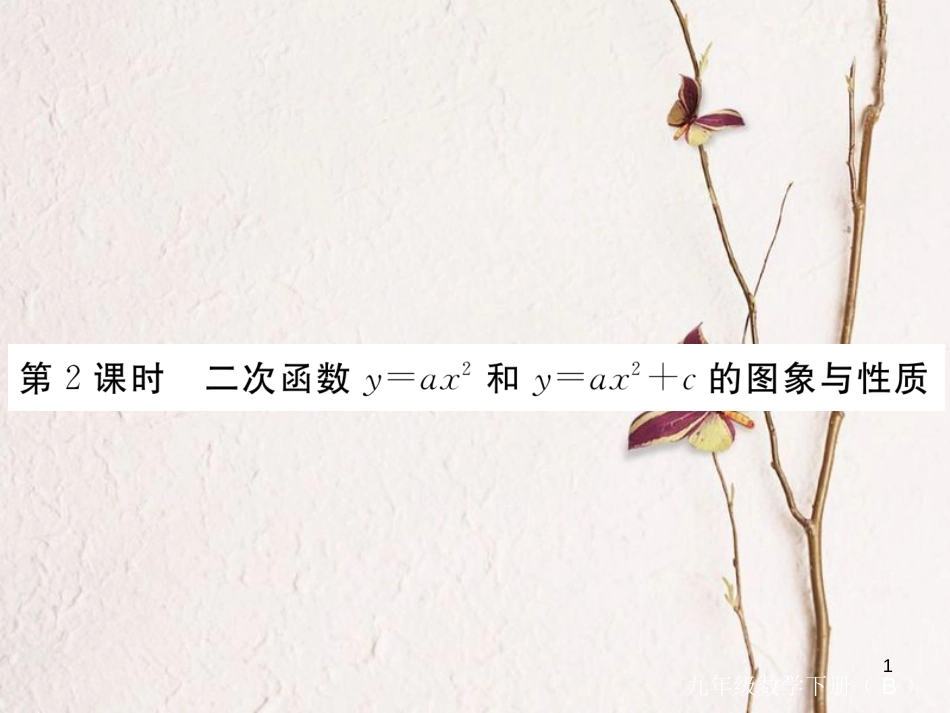 江西省2018年九年级数学下册 第二章 二次函数 2.2 第2课时 二次函数y=ax2和y=ax2+c的图象与性质练习课件 （新版）北师大版_第1页