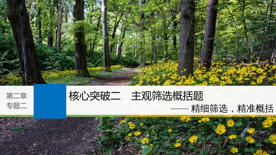 2019届高考语文一轮复习 第二章 实用类、论述类文本阅读-侧重理论性、思辨性的阅读 专题二 理解必备知识,掌握关键能力 核心突破二 主观筛选概括题课件_第1页