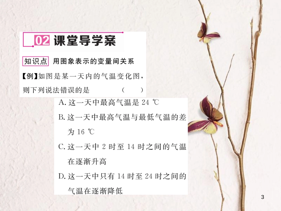 七年级数学下册 第3章 变量之间的关系 3.3 第1课时 温度的变化作业课件 （新版）北师大版_第3页