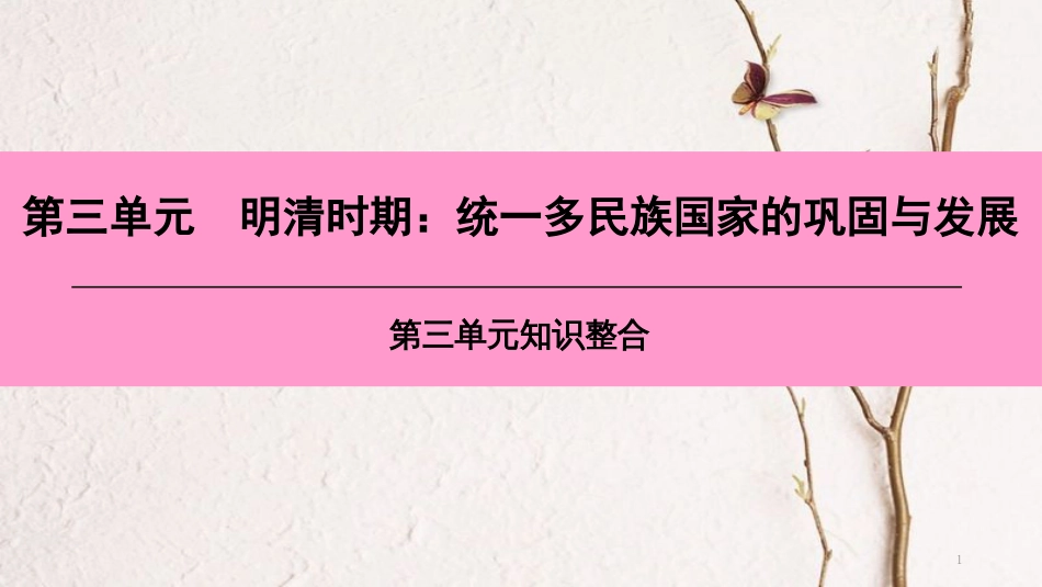 七年级历史下册 第三单元 明清时期 统一多民族国家的巩固与发展知识整合课件 新人教版_第1页