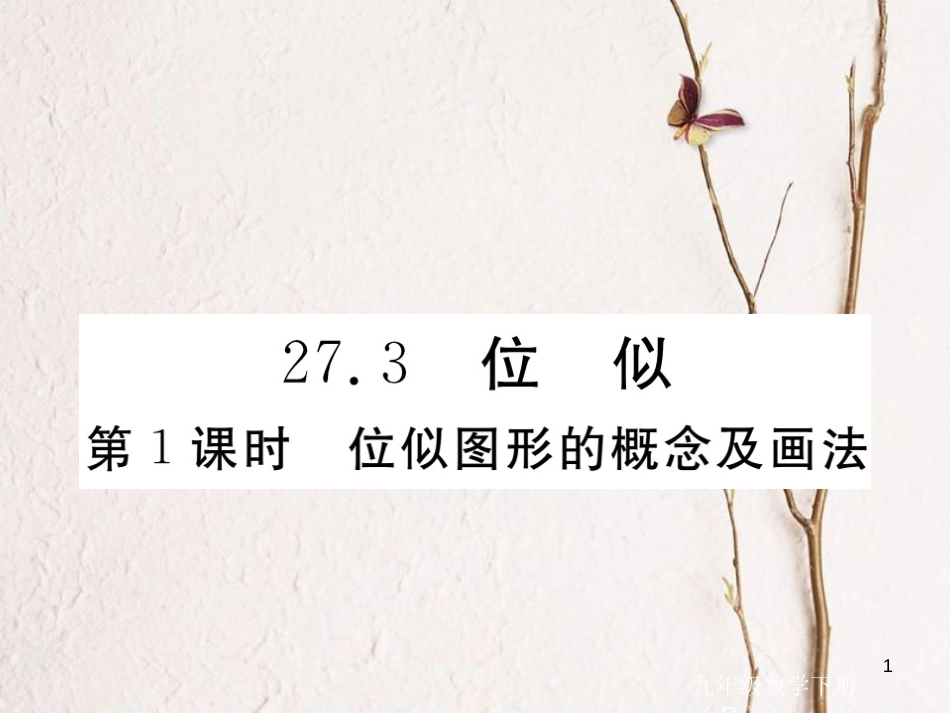 江西省2018年春九年级数学下册 第二十七章 相似 27.3 第1课时 位似图形的概念及画法练习课件 （新版）新人教版_第1页