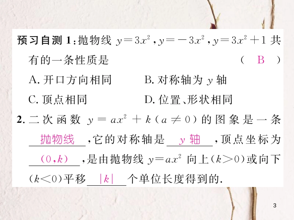 九年级数学下册 第二章 二次函数 2.2 二次函数的图象与性质（2）作业课件 （新版）北师大版_第3页