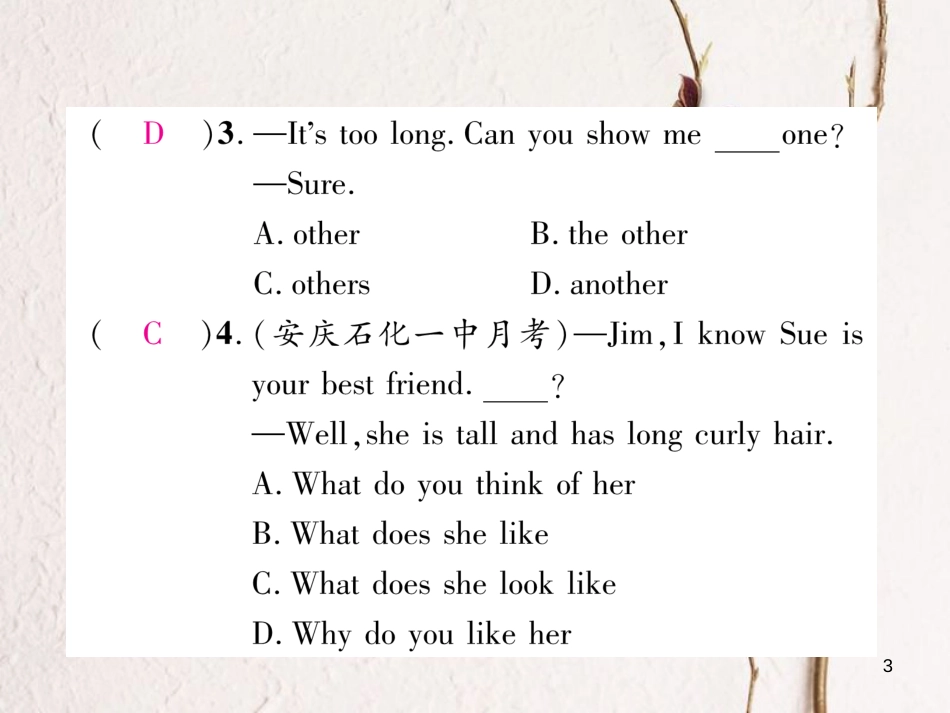 七年级英语下册 双休作业（9）课件 （新版）人教新目标版_第3页
